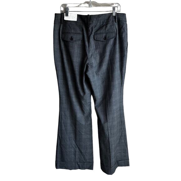 Loft Kate Classic Flare Leg Cuffed Trouser Pant Grey Glen Plaid 10 - Picture 6 of 10